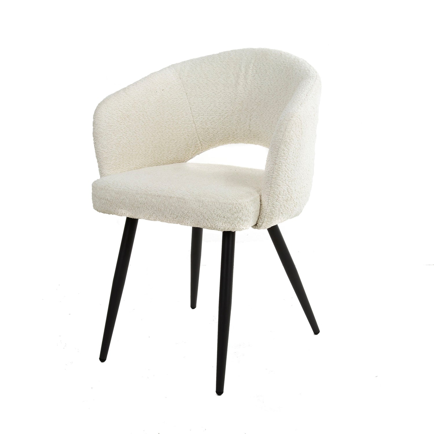 Armstoel Salon 2 stuks - 58x56x81 cm - Wit - Boucle