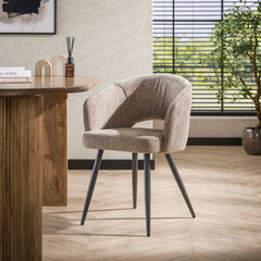 Armstoel Salon 2 stuks - 58x56x81 cm - Tissee Cargo Zandkleur