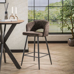 Barstoel Salon 2 stuks - 51x50x94 cm - Cargo Bruin - Tissee