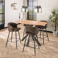 Barstoel Salon 2 stuks - 51x50x94 cm - Cargo Bruin - Tissee