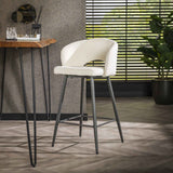 Barstoel Salon 2 stuks - 51x50x94 cm - Wit - Boucle