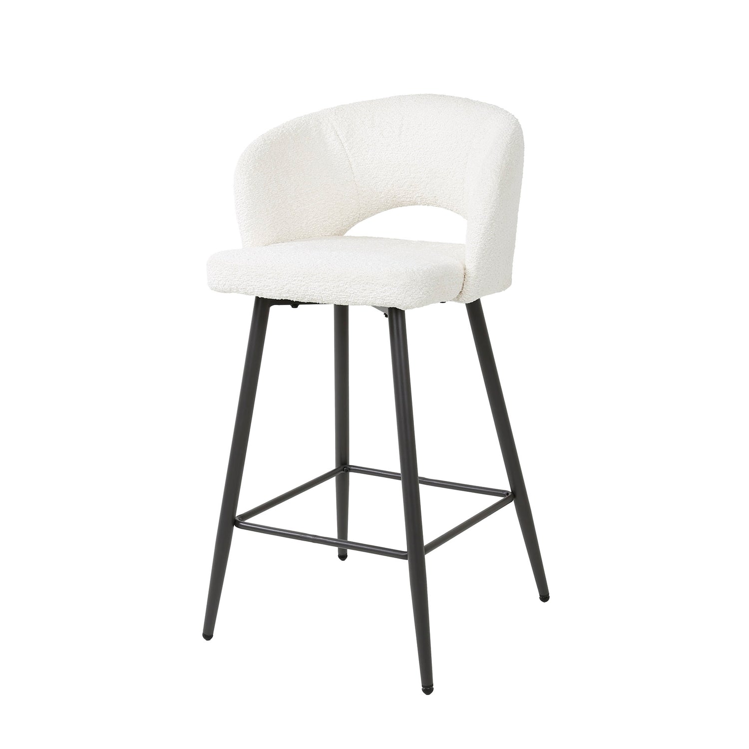 Barstoel Salon 2 stuks - 51x50x94 cm - Wit - Boucle