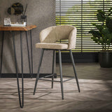 Barstoel Salon 2 stuks - 51x50x94 cm - Boucle Zandkleur