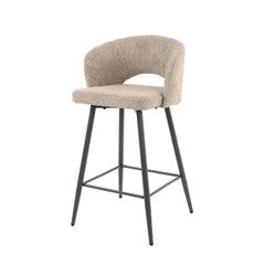 Barstoel Salon 2 stuks - 51x50x94 cm - Boucle Zandkleur