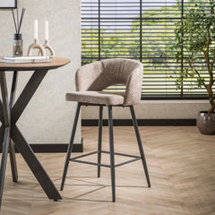 Barstoel Salon 2 stuks - 51x50x94 cm - Tissee Cargo Zandkleur