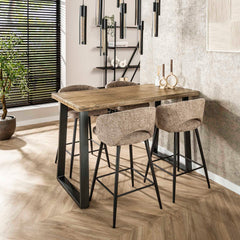 Barstoel Salon 2 stuks - 51x50x94 cm - Tissee Cargo Zandkleur
