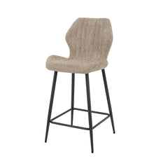 Barstoel Bouclé Lendesteun 2 stuks - 48x51x96 cm - Boucle Zandkleur
