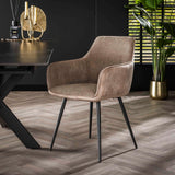 Armstoel Rib 2 stuks - 57x59x85 cm - Rock Zandkleur