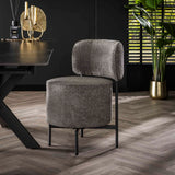 Stoel Cocktail Bouclé Draaibaar 2 stuks - 51x61x82 cm - Grijs