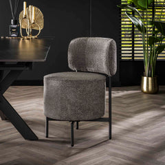 Stoel Cocktail Bouclé Draaibaar 2 stuks - 51x61x82 cm - Grijs