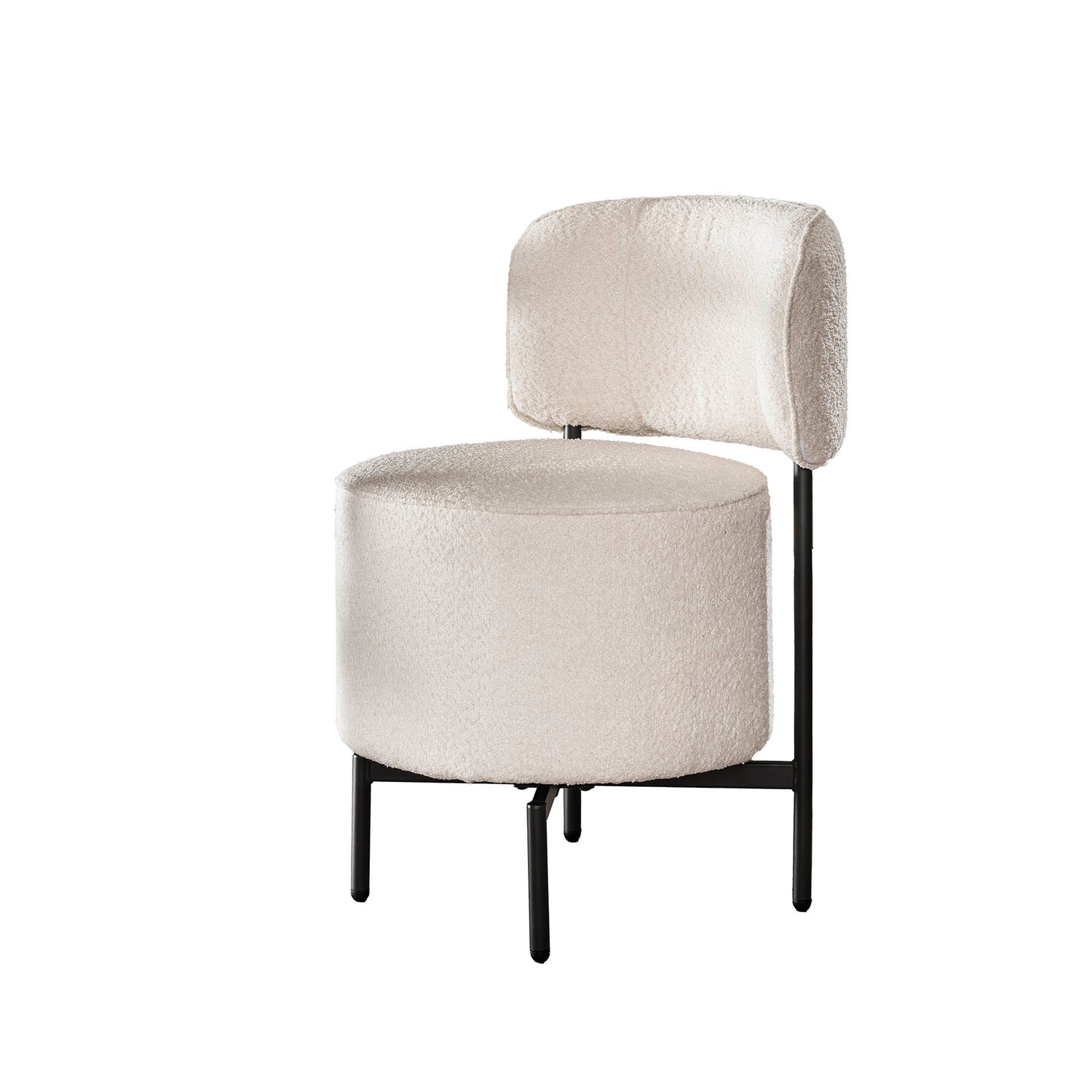 Stoel Cocktail Bouclé Draaibaar 2 stuks - 51x61x82 cm - Wit - Boucle