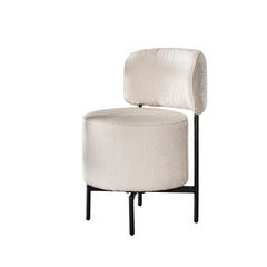 Stoel Cocktail Bouclé Draaibaar 2 stuks - 51x61x82 cm - Wit - Boucle