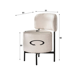 Stoel Cocktail Bouclé Draaibaar 2 stuks - 51x61x82 cm - Wit - Boucle