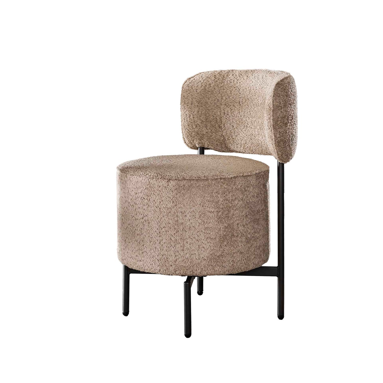 Stoel Cocktail Bouclé Draaibaar 2 stuks - 51x61x82 cm - Boucle Zandkleur