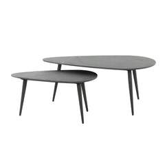 Salontafel Niervormige Ceramic - Set van 2 - 100x50x40 cm - Naturel Black - Ceramic