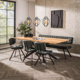 Eetkamertafel 200 Visgraat Fineer - 200x100x77 cm - Naturel - Eiken