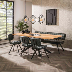 Eetkamertafel 200 Visgraat Fineer - 200x100x77 cm - Naturel - Eiken