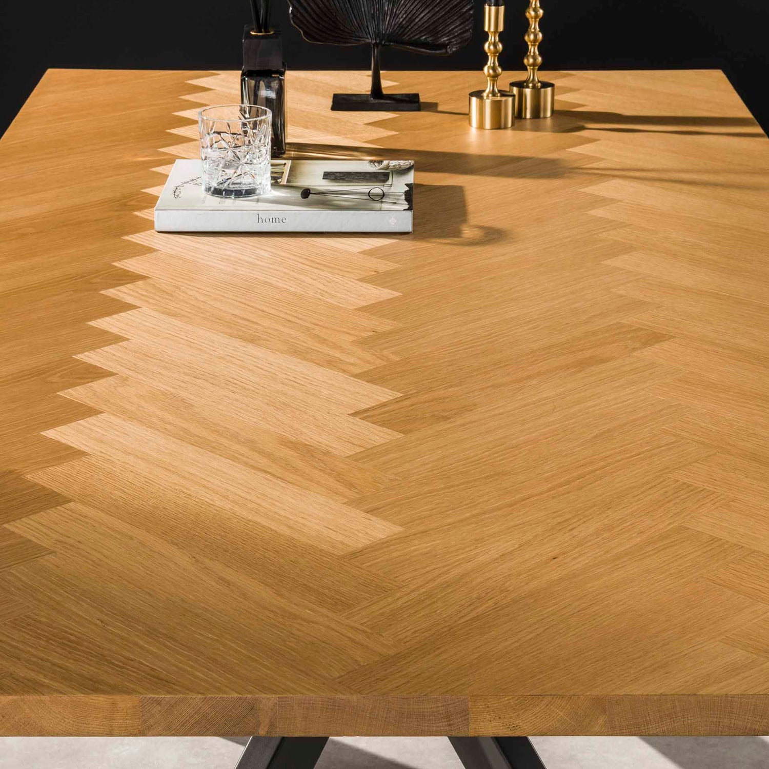 Eetkamertafel 200 Visgraat Fineer - 200x100x77 cm - Naturel - Eiken