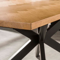 Eetkamertafel 200 Visgraat Fineer - 200x100x77 cm - Naturel - Eiken