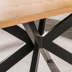 Eetkamertafel 200 Visgraat Fineer - 200x100x77 cm - Naturel - Eiken