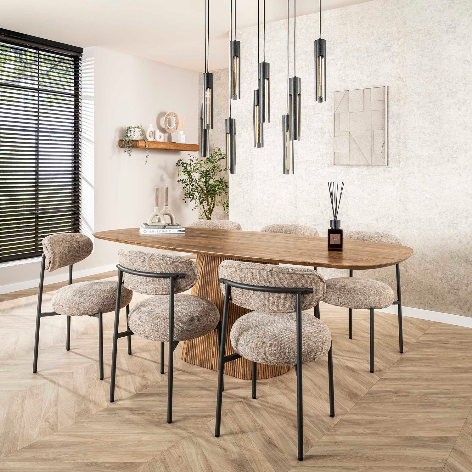 Stoel Round 2 stuks - 52x57x81 cm - Zandkleur - Tissee Cargo