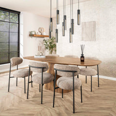 Stoel Round 2 stuks - 52x57x81 cm - Zandkleur - Tissee Cargo