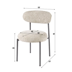 Stoel Round 2 stuks - 52x57x81 cm - Zandkleur - Tissee Cargo