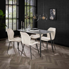 Eettafel Ceramic - 140x80x77 cm - Naturel Lightgrey - Ceramic