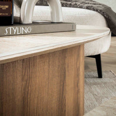 Salontafel Romano Driehoekig - Set van 2 - 90x43x40 cm - Ceramic Travertine