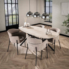 Eettafel Romano Ceramic Ovaal - 180x90x76 cm - Ceramic Travertine