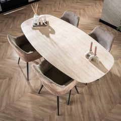 Eettafel Romano Ceramic Ovaal - 180x90x76 cm - Ceramic Travertine