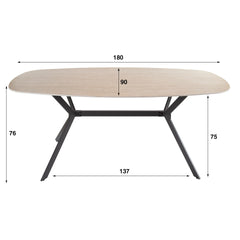 Eettafel Romano Ceramic Ovaal - 180x90x76 cm - Ceramic Travertine