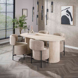 Eettafel Romano Arch - 180x90x77 cm - Ceramic Travertine