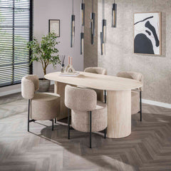 Eettafel Romano Arch - 180x90x77 cm - Ceramic Travertine