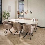 Eettafel Romano Deens Ovaal - 215x105x77 cm - Travertine - 3D Ceramics