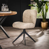 Stoel Comfort Draaibaar 2 stuks - 48x60x84 cm - Boucle Zandkleur