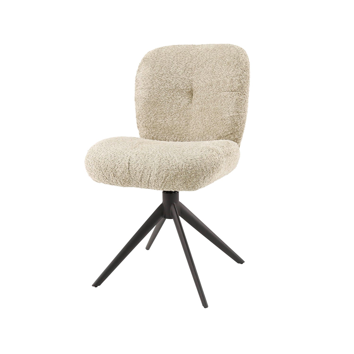 Stoel Comfort Draaibaar 2 stuks - 48x60x84 cm - Boucle Zandkleur