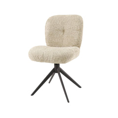 Stoel Comfort Draaibaar 2 stuks - 48x60x84 cm - Boucle Zandkleur