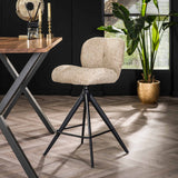 Barstoel Comfort Draaibaar 2 stuks - 45x56x94 cm - Boucle Zandkleur