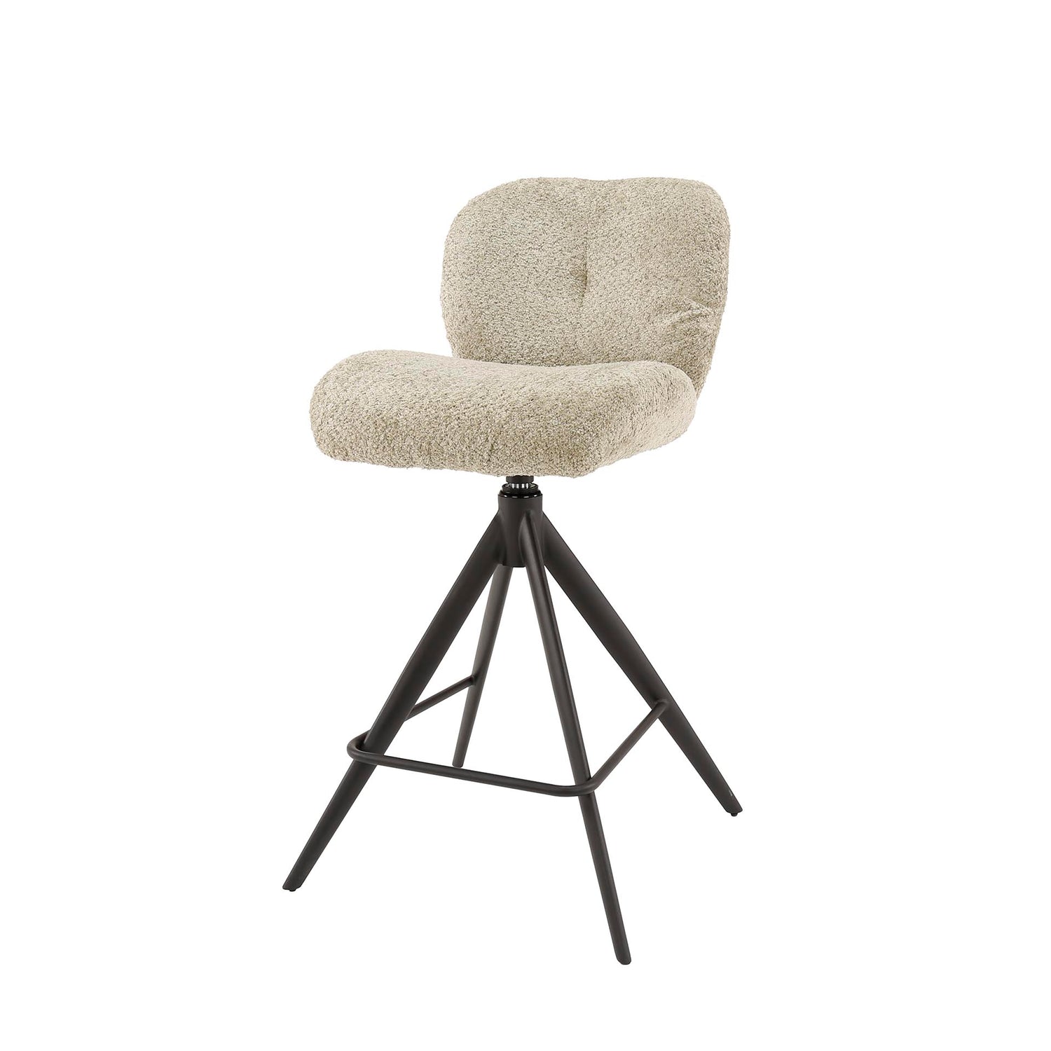 Barstoel Comfort Draaibaar 2 stuks - 45x56x94 cm - Boucle Zandkleur
