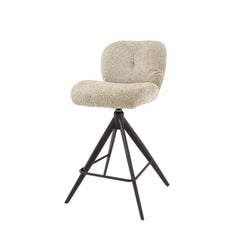 Barstoel Comfort Draaibaar 2 stuks - 45x56x94 cm - Boucle Zandkleur