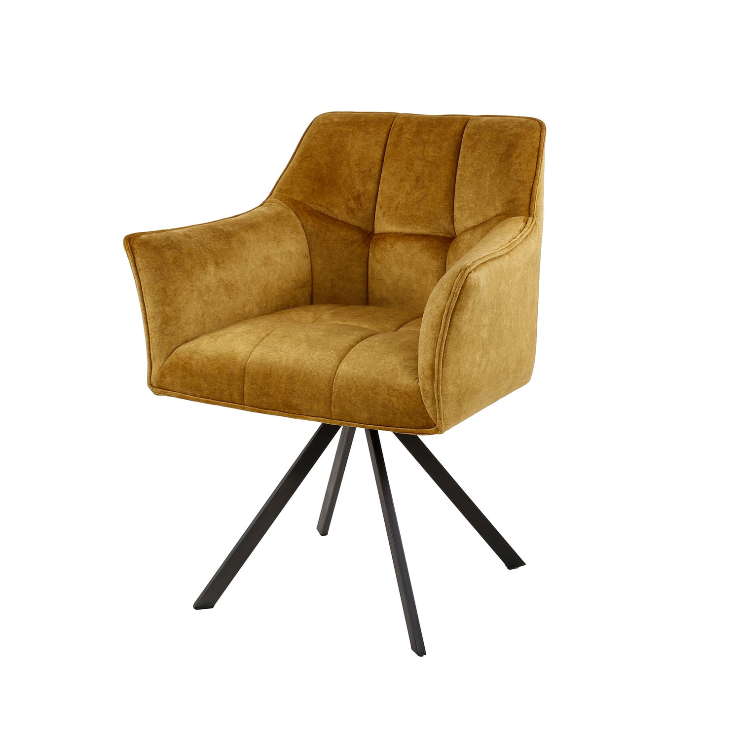 Armstoel Raster Draaibaar 2 stuks - 63x60x81 cm - Goudkleurig Velours