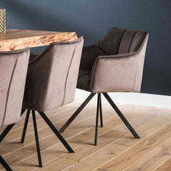 Armstoel Raster draaibaar 2 stuks - 63x60x81 cm - Antraciet - Velours