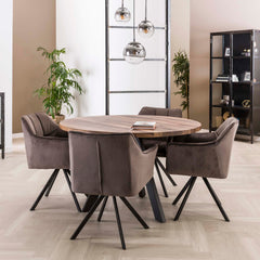 Armstoel Raster draaibaar 2 stuks - 63x60x81 cm - Antraciet - Velours
