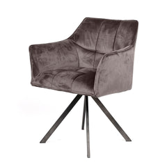 Armstoel Raster draaibaar 2 stuks - 63x60x81 cm - Antraciet - Velours