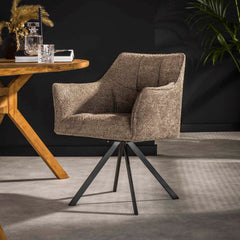 Armstoel Raster Draaibaar 2 stuks - 63x60x81 cm - Boucle Taupe