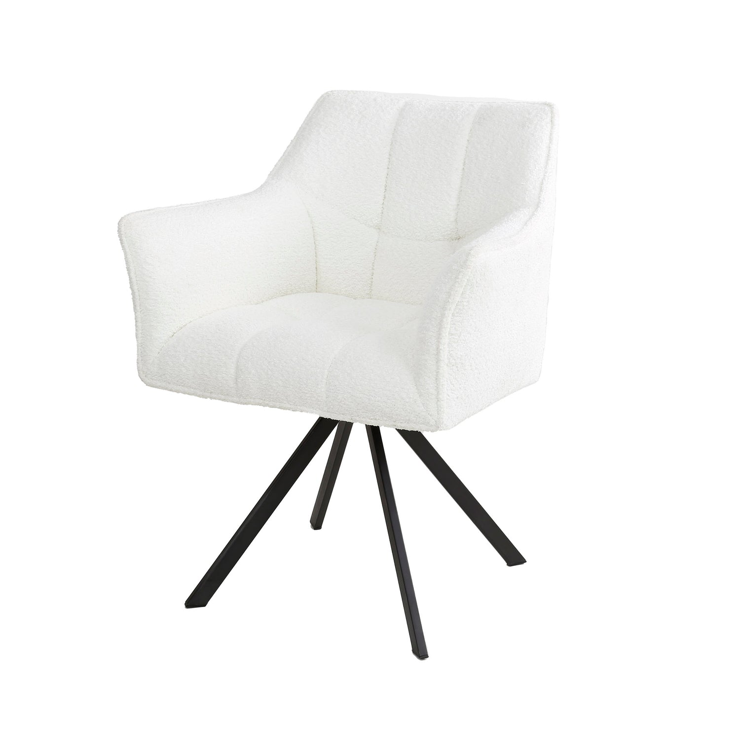 Armstoel Raster Draaibaar 2 stuks - 63x60x81 cm - Boucle Wit