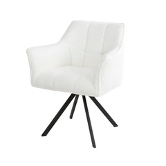 Armstoel Raster Draaibaar 2 stuks - 63x60x81 cm - Boucle Wit