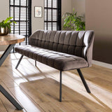 Eetkamerbank Raster - 180x58x81 cm - Antraciet - Velours