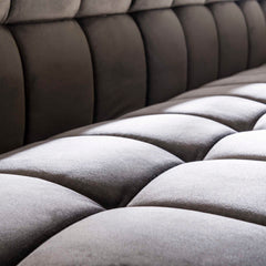 Eetkamerbank Raster - 180x58x81 cm - Antraciet - Velours
